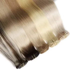 blonde clip in hair extensions straight double weft 24 30 inch cambodian cuticle aligned 100% remy human clip in hair extension