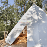 Tenda Kemah mewah tahan air, tenda berkemah India Tipi Yurt Safari Teepee untuk acara pesta pernikahan