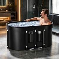 Bain de glace pliable en PVC de 129 gallons, grande baignoire portable pour usage domestique et extérieur, 1 personne