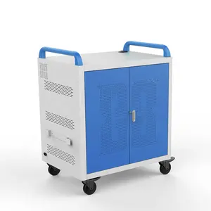 Nieuwste Ontwerp Professionele Blauw 30 Apparaat Laptop Opladen Winkelwagen Met Wielen Voor School