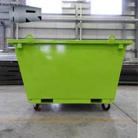 Conteneur de déchets pour grue de chantier, benne de 1,5 mètre cube, benne à ordures, chargeur de benne, équipement de traitement des déchets