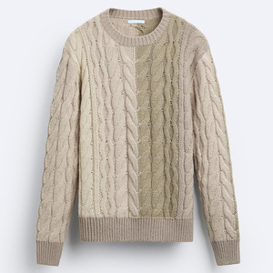 Suéter de hombre OEM y ODM con logotipo personalizado, jersey de cuello redondo de alta calidad, prendas de punto con cuerda torcida, suéteres de punto de manga larga para hombre - Product Image 6