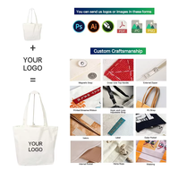 Sac fourre-tout en toile personnalisé avec impression de lettres, en matériaux recyclés, avec fermeture éclair et poches, grand sac de shopping personnalisé avec logo, options de taille