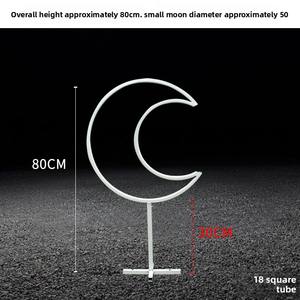 Moderno matrimonio oggetti di scena luna composizione floreale proposta arco per la sala di nozze sfondo decorazione fase di fidanzamento banchetto Setup - Product Image 4