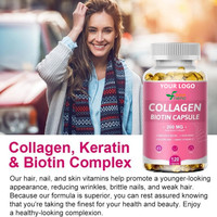 Capsules de collagène pur en gélules molles, prix d'usine OEM, compléments alimentaires pour adultes, soin de la peau et de la croissance des cheveux, 200g