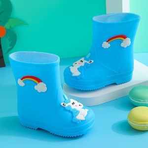 ยางทรงกระบอกต่ำรองเท้าให้ความอบอุ่นกันลื่นสำหรับเด็กรองเท้ากันฝนสำหรับเด็กผู้ชายผู้หญิงฤดูหนาวใช้ได้สองฤดู - Product Image 2