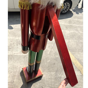 대형 120cm 4피트 5피트 6피트 라이프사이즈 레드 호두까기 인형 야외 목재 장식 피규어 크리스마스 자이언트 인형 장식품 - Product Image 4
