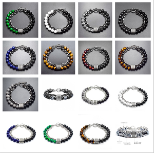 สร้อยข้อ<span class=keywords><strong>มือ</strong></span>ลูกปัดตาเสือธรรมชาติสำหรับผู้ชาย สไตล์คลาสสิก วัสดุสแตนเลส เหมาะสำหรับงานแต่งงานหรือเป็นของขวัญ - Product Image 2