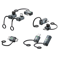Adaptor USB-C Portabel Pria ke Wanita dengan Tali Gantungan, Transmisi Dua Arah 80Gbps, Pengisian Cepat 240W, Output Video 16K 60Hz