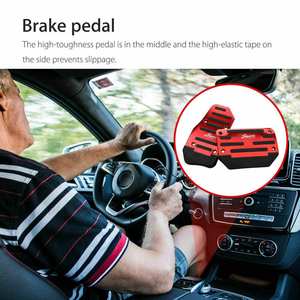 Cubierta de almohadilla de Pedal de freno de Gas automática antideslizante roja universal accesorios de coche para BMW Dodge Benz Audi - Product Image 4