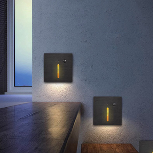 Lampes <span class=keywords><strong>LED</strong></span> extérieures en aluminium étanches, encastrées au mur, à détection de mouvement, lampes intelligentes pour marches d'escalier, couloir, lumière carrée 50000 - Product Image 6