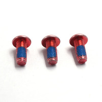 Sekrup Mesin Pengunci Patch Nylon Biru Kepala Pan Flange Torx dengan Lapisan Anodized Merah Aluminium M4 M5 M6