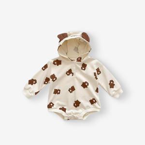Pakaian Bayi Musim Gugur 2025 Set Romper Bayi Motif Beruang Kartun Jumpsuit - Product Image 1