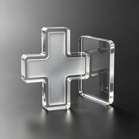 Trofeo de Cristal de Doble Panel con Cruz Médica Neelpure 186490, con Patrón Personalizado Grabado con Láser