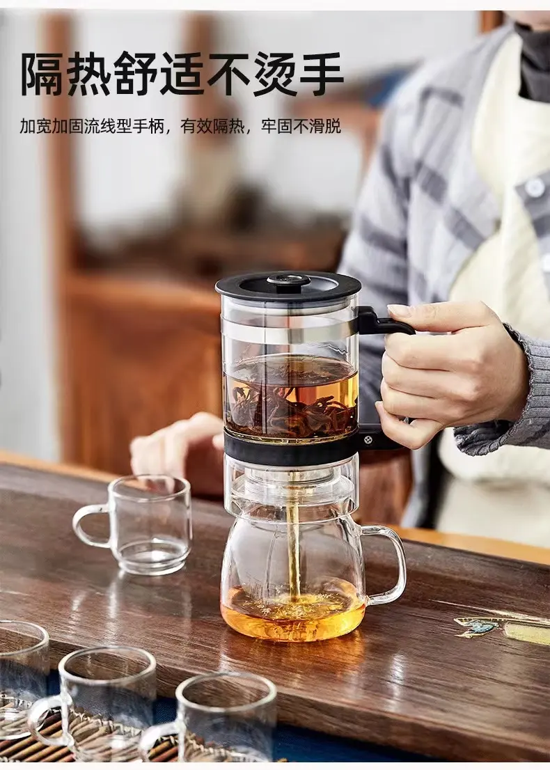 China fábrica vendas diretas kung fu chá conjunto um pote de seis xícaras de vidro chá conjunto caixa de presente pública