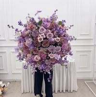 Bouquet de roses artificielles bleu royal, blanc, violet, rouge, grand format (50cm, 60cm, 70cm), centre de table pour décoration de mariage