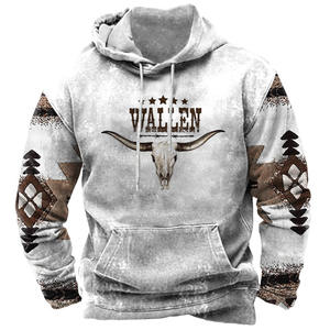 Sweat à capuche imprimé Western aztèque de printemps pour hommes Sun Faded Vintage Clothing Plus Size Men's Hoodies - Product Image 6