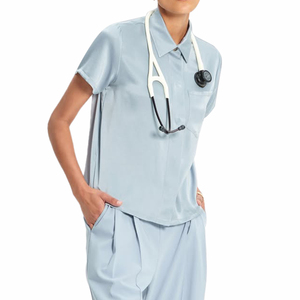 Offre Spéciale unisexe personnalisé en gros nouveaux designs d'uniformes d'infirmière médicale pour le personnel hospitalier ensemble de pantalons droits et de blouses - Product Image 1