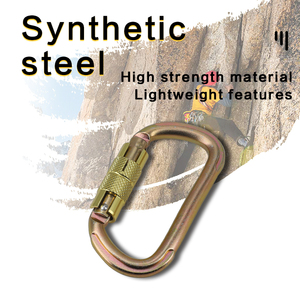Jensan tùy chỉnh D loại 23kn tự động khóa Carabiner thép làm ngoài trời leo núi móc - Product Image 4