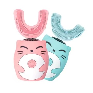 แปรงสีฟันไฟฟ้าสำหรับเด็ก รูปตัว U แบบชาร์จไฟได้ พกพาสะดวก ทำความสะอาดด้วยคลื่นเสียงอัตโนมัติ 3 โหมด แปรงสีฟันกันน้ำ IPX7 - Product Image 1