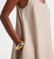 Vêtements pour femmes, robe maxi d'été pour femmes, robe décontractée élégante sans manches à col en V, en coton et lin
