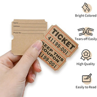 Billets personnalisés 1000 prix Billets de tirage Kraft Double rouleau pour événements Classe d'entrée Récompense Collecte de fonds
