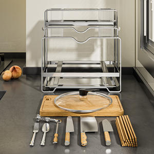Support à couteaux multifonctionnel pour comptoir de cuisine avec porte-ustensiles et organisateur de rangement pour baguettes, hauteur 10 pouces, pour usage domestique - Product Image 4