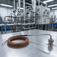 Capteur de température PT100 RTD blindé flexible PROG SR105-1 pour moules à haute température et cavités étroites, mesure industrielle, précision 0,1 %