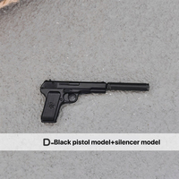 Réplique de revolver miniature en métal à l'échelle 1:12 pour figurine d'action et diorama