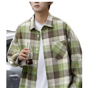 Camisa <span class=keywords><strong>de</strong></span> Punto con Estampado Otoñal, Estilo <span class=keywords><strong>Hip</strong></span> <span class=keywords><strong>Hop</strong></span>, con Cuentas, <span class=keywords><strong>de</strong></span> Secado Rápido para Hombre, Manga Larga, Estilo Coreano, Moderno, Informal, Talla XXL - Product Image 1