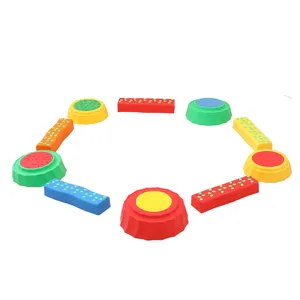 Rayo de equilibrio para niños, puente de equilibrio con superficie antideslizante y piedras apilables de fondo, juguetes de entrenamiento de equilibrio para niños pequeños, 5 uds.