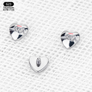 Heart Shape Titanium F136 <b>Earrings</b> 4mm x 3.8mm Minimalist Heartbeat Studs For Ear Cartilage Lip <b>Piercing</b> Jewelry Unisex - Product Image 3