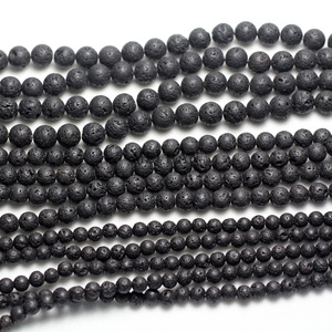 Natural Stone <strong>Black</strong> Lava Loose <strong>Beads</strong> Stone Wholesale for Jewelry DIY Design Making - Product Image 3