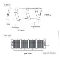 Panneau solaire monocristallin pliable PV100 100W, chargeur portable pour camping-car, camping, bateaux, stations d'alimentation hors réseau