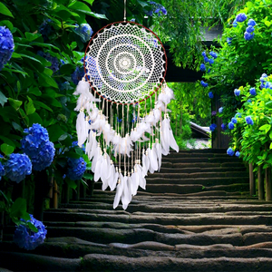 Grand et grand ensemble décoratif de plumes à suspendre au mur Kit de bricolage en gros petit <span class=keywords><strong>attrape</strong></span>-rêves en plumes pour cadeaux - Product Image 1