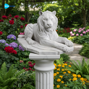 Estatua de Tigre Acostado en Mármol para Jardín Exterior, Villa, Templo e Iglesia - Diseño Europeo de Gran Tamaño, Hecho a Mano y Personalizable - Product Image 6