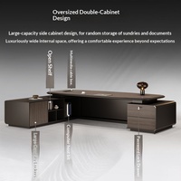 LBZ-164X Bureau de direction de luxe haut de gamme avec armoire latérale, design ovale moderne, mobilier commercial