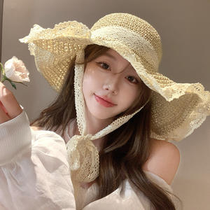 Sombrero de Pescador para Mujer, Protección Solar, Verano 2024, Estilo Nuevo, Ala Ancha, Cinta de Rafia, Ideal para Uso Diario en la Playa o Vacaciones - Product Image 4