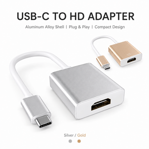 อะแดปเตอร์อลูมิเนียมอัลลอยด์ 4K USB C เป็น HD ตัวแปลงวิดีโอประเภท C HD สำหรับแล็ปท็อปแมคบุค ไอแพด - Product Image 1