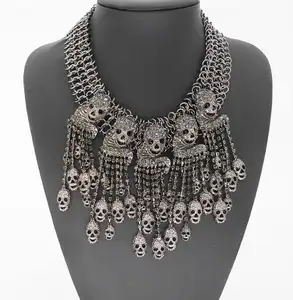 Well Designed cheap wholesale crystal tassel necklace skulls