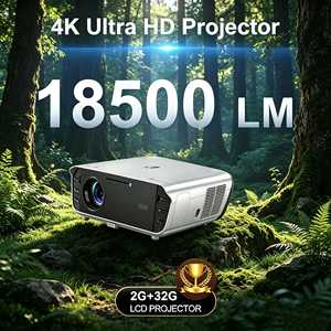 โปรเจคเตอร์ EU 4K Ultra HD สำหรับกลางวัน ความสว่าง 18500 ลูเมนส์ โปรเจคเตอร์ภาพยนตร์อัจฉริยะ รองรับ NFC Screencast HDR WiFi6 ระบบ Google สำหรับใช้งานกลางแจ้งและในบ้าน - Product Image 1