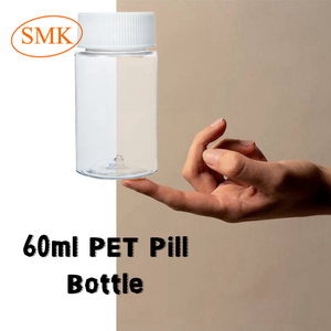Botellas <span class=keywords><strong>de</strong></span> PET Transparentes <span class=keywords><strong>de</strong></span> Boca Ancha <span class=keywords><strong>de</strong></span> 60 ml para Cápsulas Farmacéuticas con Tapa <span class=keywords><strong>de</strong></span> Rosca para Champú y Uso Cosmético, Impresión Serigráfica - Product Image 2