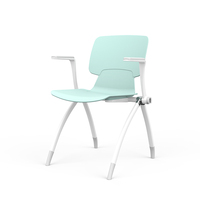 Recueillir invité chaise empilable Durable conférence personnalisation formation réunion chaise en métal avec roues accoudoir tableau d'écriture