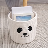 Panier de rangement pliable moderne et tendance, écologique, durable et sûr, en corde de coton tressée, pour vêtements et jouets