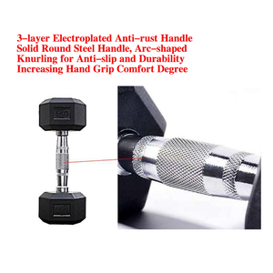 دمبلز سداسي مطاطي 10 رطل 20 رطل 40 رطل عرافة 5 رطل دمبلز دمبلز 10 25 - Product Image 4