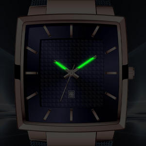 Relojes de Cuarzo con Correa de Malla y Esfera Cuadrada, Resistentes al Agua, con Movimiento Original, Logotipo Personalizado OEM, Reloj de Pulsera para Hombre - Product Image 4