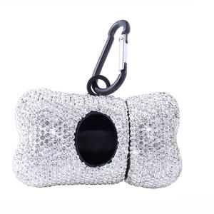 신제품 다이아몬드 장식 휴대용 배변 봉투 디스펜서, 친환경 실리콘 강아지 고양이 반려동물 배설물 처리함 청소 용품 - Product Image 2