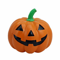 Labu Resin 6 inci dengan pemolesan hitam dan putih labu Halloween Polyresin labu Halloween