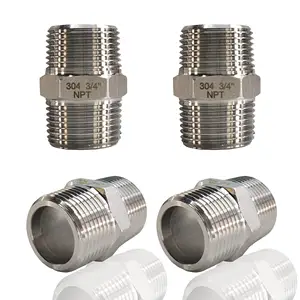 Hex Nipple 1/2" Male x 1/2" Male Pipe Fittings 304 Stainless Steel Connectors