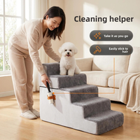 Rampe d'escalier pliable moderne en peluche pour animaux de compagnie, inclinée, antidérapante, amovible, lavable, 2-en-1, pour chiens de petite et moyenne taille, pour monter sur les canapés, en polyester